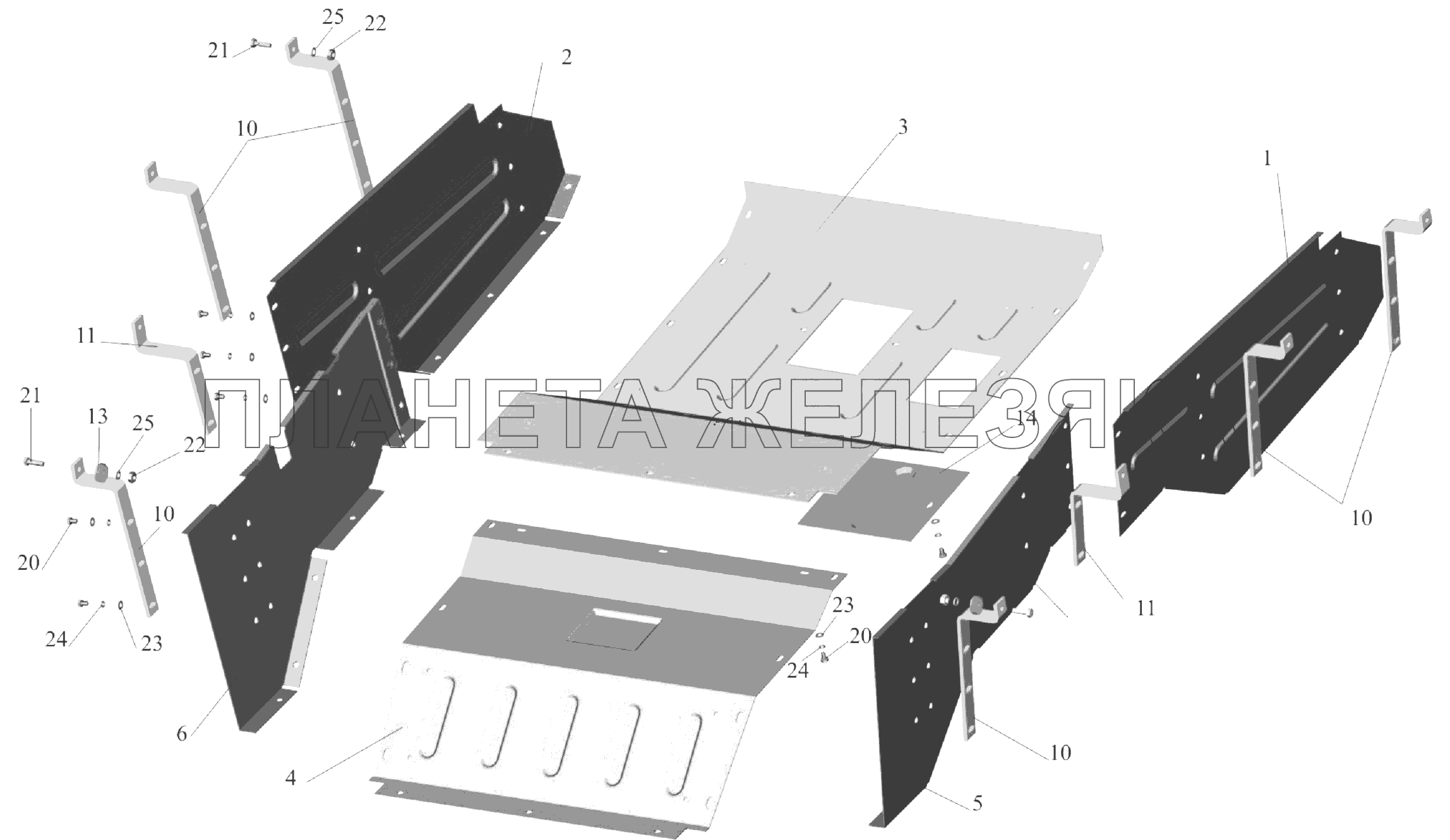 Установка шумоизоляционных экранов 555102-1061004 МАЗ-6303A3, 6303A5
